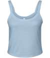 BL1012 1012 Bella Ladies Micro Rib Spaghetti Strap Tank Top Solid Baby Blue Blend colour image